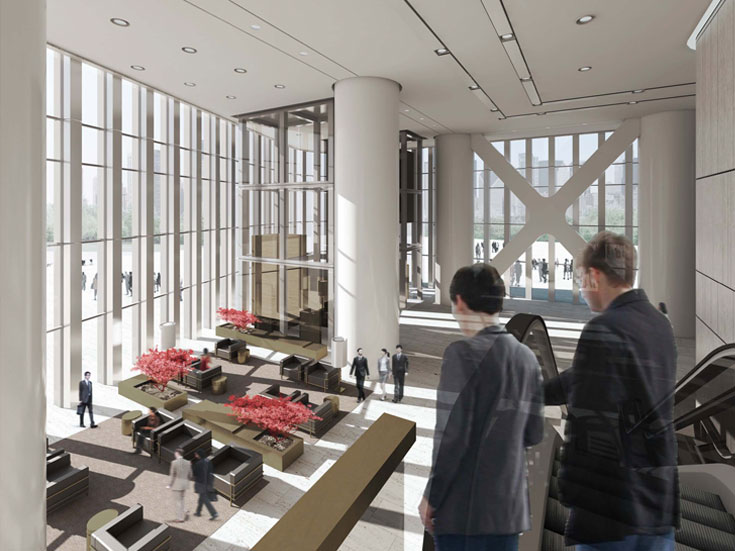 上海綠地廣場大廈寫字樓大廳設(shè)計-第2張圖片-上海古都建筑設(shè)計集團 上海綠地廣場大廈寫字樓大廳設(shè)計-第2張圖片-上海古都建筑設(shè)計集團