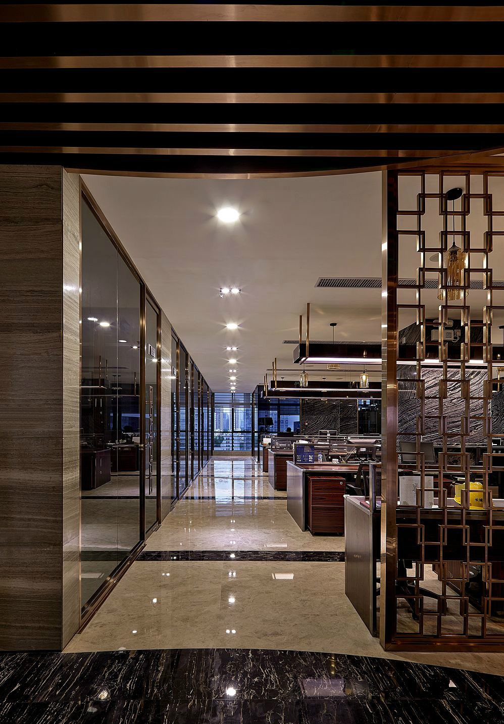 大氣奢華風格辦公室裝修設(shè)計-第2張圖片-上海古都建筑設(shè)計集團