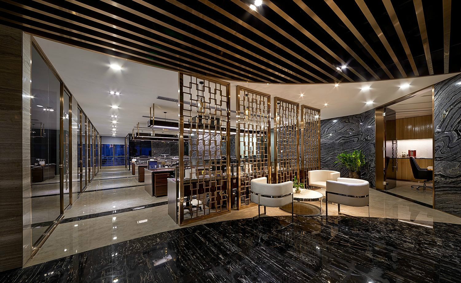 大氣奢華風格辦公室裝修設(shè)計-第6張圖片-上海古都建筑設(shè)計集團