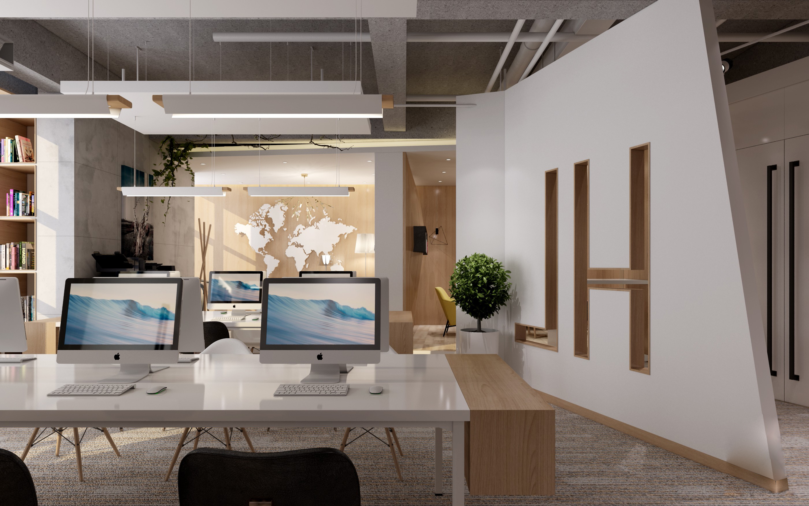 質(zhì)樸風格辦公室裝修效果圖-第3張圖片-上海古都建筑設計集團