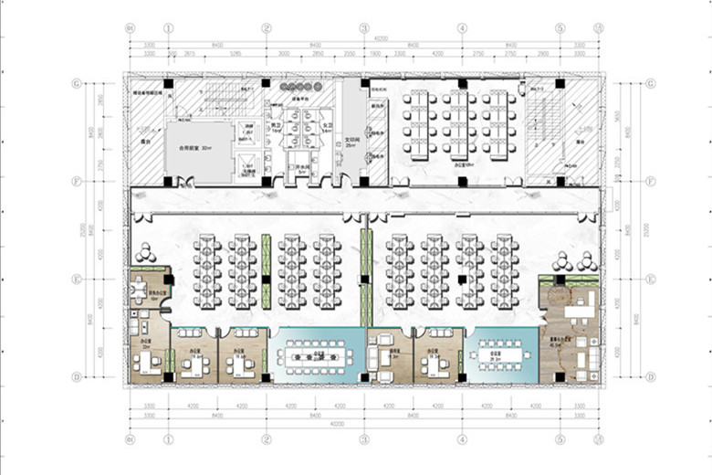 新能源科技公司辦公室設計布局方案-辦公室裝修設計效果圖-第2張圖片-上海古都建筑設計集團
